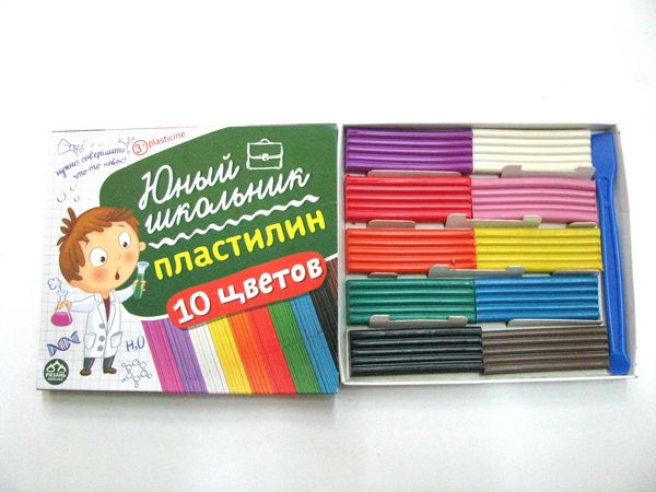 Купить Пластилин 10цв. + нож в онлайн-магазине Мегаопт с бесплатной доставкой по Беларуси.
